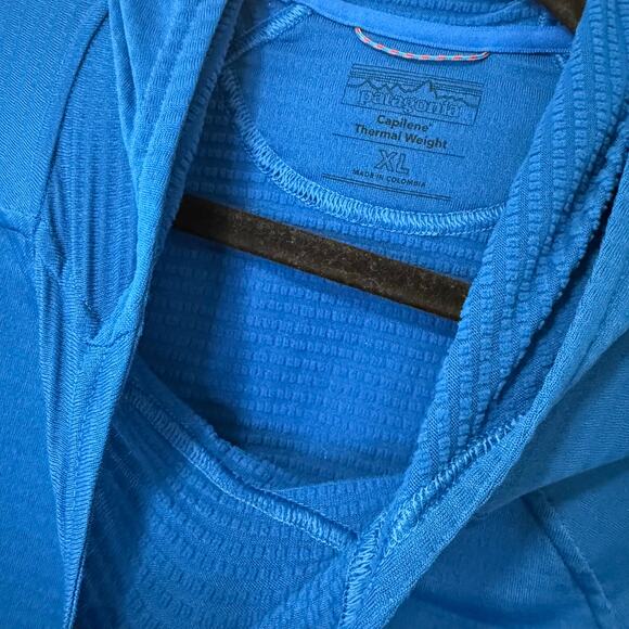 Patagonia Men's Capilene Thermal Hoody Grid Fleece Pullover Blue XL Recent Style - Picture 4 of 9